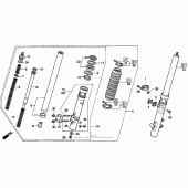Схема вузла: Вилка передньої осі для Honda XR250
