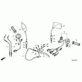 Схема вузла: Ручка керма & Пульт управління рульовой & Троси & Дзеркала для Honda VTR250 VTR