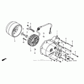 Схема вузла: Left crankcase cover + generator для Honda VT750 Shadow Deluxe