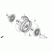 Схема вузла: Переднє колесо для Honda CBR1100XX Blackbird