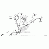 Схема вузла: Задній гальмівний шланг для Honda VT750 Shadow Aero