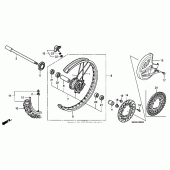 Схема вузла: Переднє колесо для Honda CRF450 CRF450R