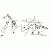 Схема узла: Cable + switch (1) для Honda CBR900RR CBR929RR Fireblade