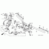 Схема узла: Верхняя траверса & Клипон руля для Honda CBR1100XX Blackbird