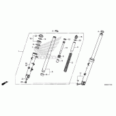 Схема вузла: Вилка передньої осі для Honda CBR500 CBR500R