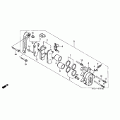 Схема вузла: Передній гальмівний супорт для Honda NX650 Dominator