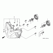 Схема вузла: Фара (2) для Honda CBR600 CBR600F
