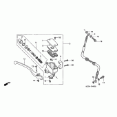 Схема узла: Передний тормозной цилиндр для Honda VF750 Magna