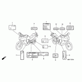 Схема вузла: Інформаційні наклейки для Honda XL600 Transalp