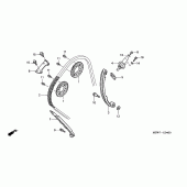 Схема вузла: Ланцюг ГРМ & Натяжник & Заспокоювач для Honda CBR600 CBR600F