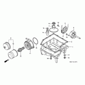 Схема узла: Масляный насос и Поддон для Honda CBR900RR CBR900RR Fireblade