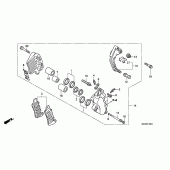 Схема вузла: L. передній гальмівний супорт для Honda VTX1800