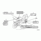 Схема вузла: Інформаційні наклейки для Honda CBR600 CBR600RR