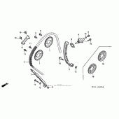 Схема узла: Цепь ГРМ и Натяжитель и Успокоитель для Honda CBR900RR CBR954RR Fireblade