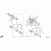 Схема вузла: Задній амортизатор (1) для Honda VT750 Shadow Aero