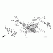 Схема вузла: Копірний вал & Вилки & Вал перемикання для Honda CRF250 CRF250X