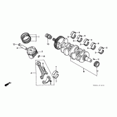 Схема узла: Коленчатый вал и Поршень для Honda CB600F Hornet S