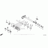 Схема вузла: Копірний вал & Вилки & Вал перемикання для Honda CRF250 CRF250RL Rally
