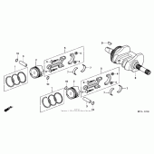 Схема узла: Коленчатый вал и Поршень для Honda FSC600 Silver Wing