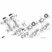 Схема узла: Коленчатый вал и Поршень для Honda ST1100 Pan-European