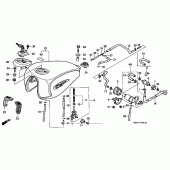 Схема вузла: Паливний бак для Honda VT1100 Shadow Aero