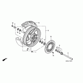 Схема узла: Передние колесо для Honda VF750 Magna