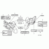 Схема вузла: Інформаційні наклейки для Honda CBF125