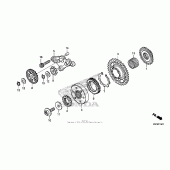 Схема узла: Привод стартера для Honda CRF250 CRF250X