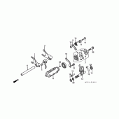 Схема вузла: Копірний вал і Вилки і Вал перемикання для Honda ST1100 Pan-European