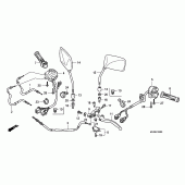 Схема вузла: Ручка керма & Пульт управління рульовой & Троси для Honda CBF600