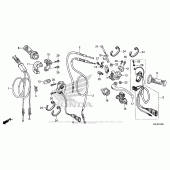 Схема вузла: Ручка керма & Пульт управління рульовой & Троси для Honda CRF250 CRF250X