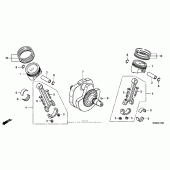 Схема вузла: Колінчастий вал & Поршень для Honda VTX1300