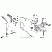 Схема вузла: Ручка керма & Пульт управління рульовой & Троси для Honda CRF450 CRF450R