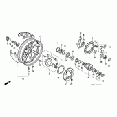 Схема вузла: Заднє колесо для Honda VFR750F VFR750R (RC30)