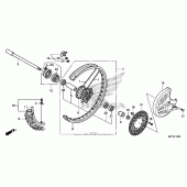 Схема вузла: Переднє колесо для Honda CRF450 CRF450X