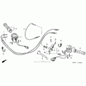 Схема узла: Ручка руля & Пульт управления рулевой & Тросики для Honda CBR600 CBR600RR