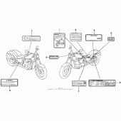 Схема вузла: Інформаційні наклейки для Honda VT600 Shadow VLX Deluxe