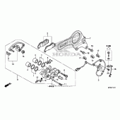 Схема вузла: Задній гальмівний супорт 2 для Honda CB1000 CB1000R