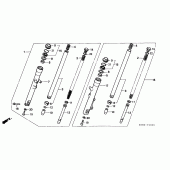 Схема узла: Вилка передней оси для Honda CMX250 Rebel