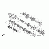 Схема узла: Трансмиссия (2) для Honda VT600 Shadow VLX