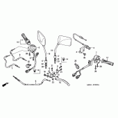 Схема вузла: Ручка керма & Пульт управління рульовой & Троси для Honda CBF600