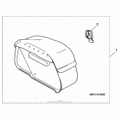 Схема узла: Right saddlebag для Honda VTX1800