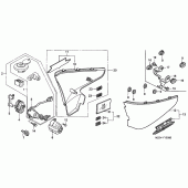Схема узла: Боковой обтекатель для Honda VT600 Shadow VLX