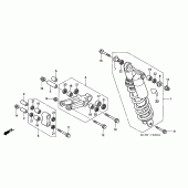 Схема вузла: Задня підвіска для Honda XL650 Transalp