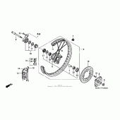 Схема узла: Передние колесо для Honda XR250