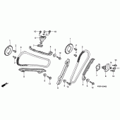 Схема вузла: Ланцюг ГРМ і Натяжитель і Успокоитель для Honda VT125 Shadow