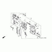 Схема вузла: Передній гальмівний супорт для Honda XR400
