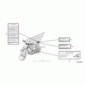 Схема вузла: Інформаційні наклейки для Honda CRF150 CRF150RB