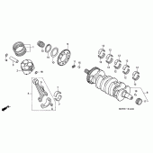 Схема вузла: Колінчастий вал і Поршень для Honda CBR600 CBR600F