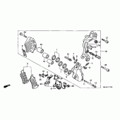 Схема узла: Left передний тормозной супорт (st1100a) для Honda ST1100 Pan-European